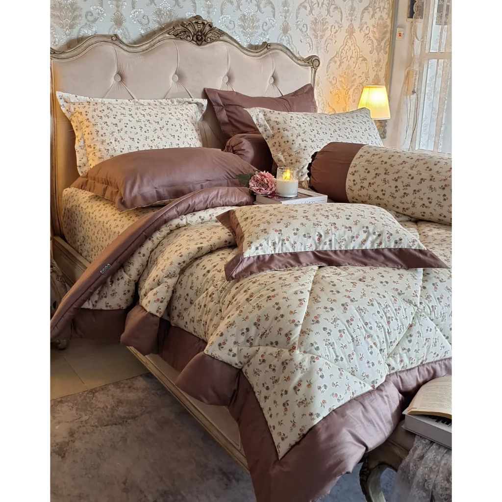 SPREI BED COVER MOTIF BUNGA KECIL KATUN IMPORT