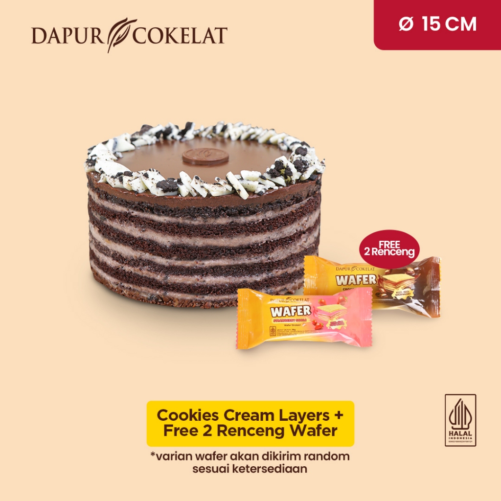 

DAPUR COKELAT - Cookies Cream Layers 15cm | Kue Ulang Tahun