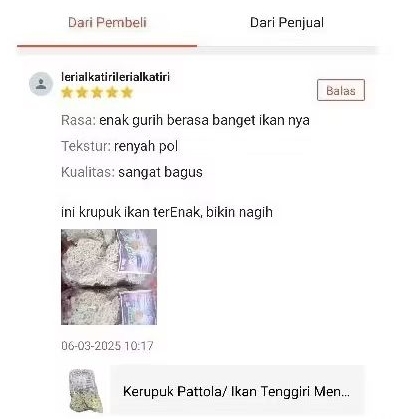 

2Xbtygneal Sakha Snack ) Kerupuk Pattola/ Pettulo Ikan Tenggiri Mentah Super Premium Cap Jempol Khas