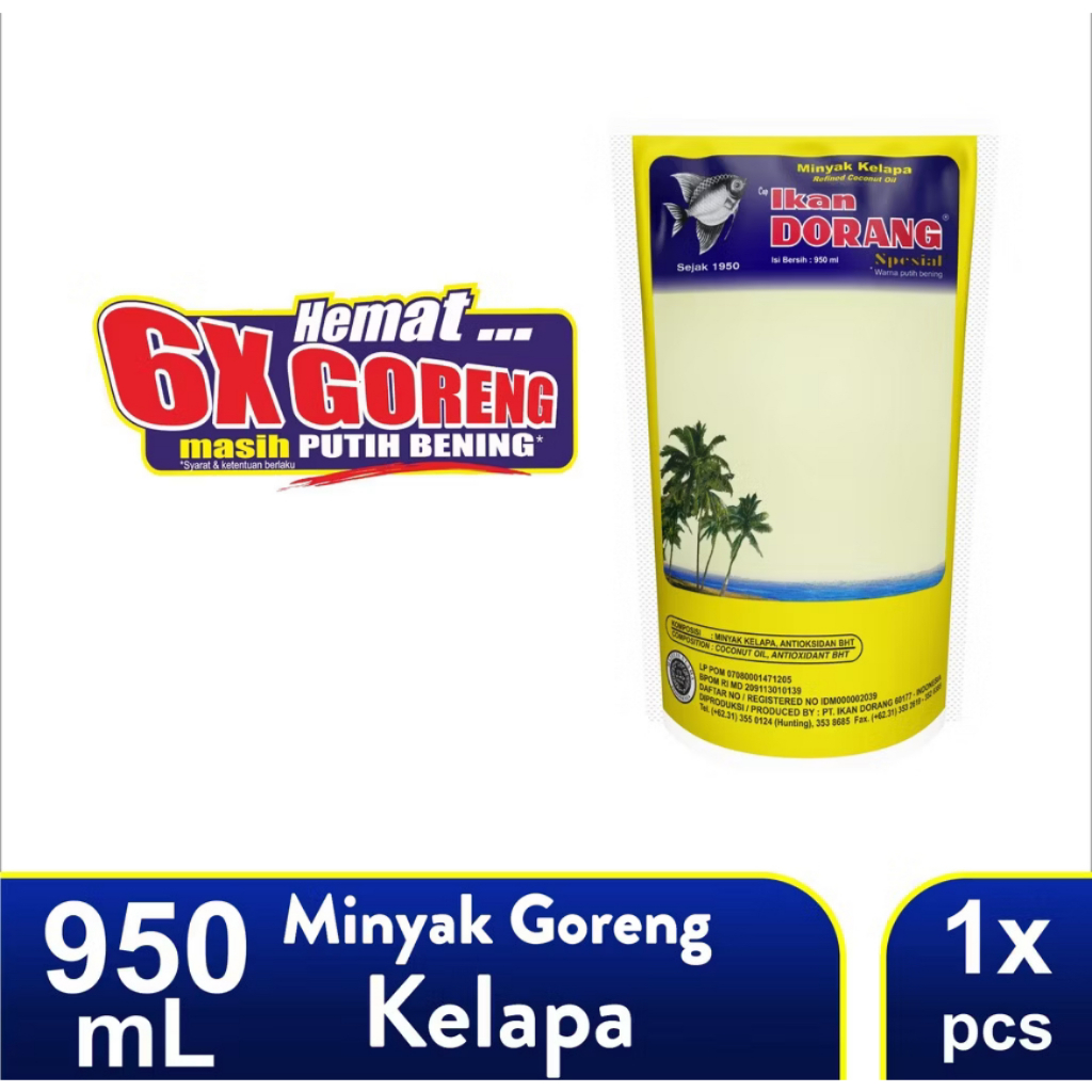 

Minyak Goreng Kelapa Ikan Dorang 950ml