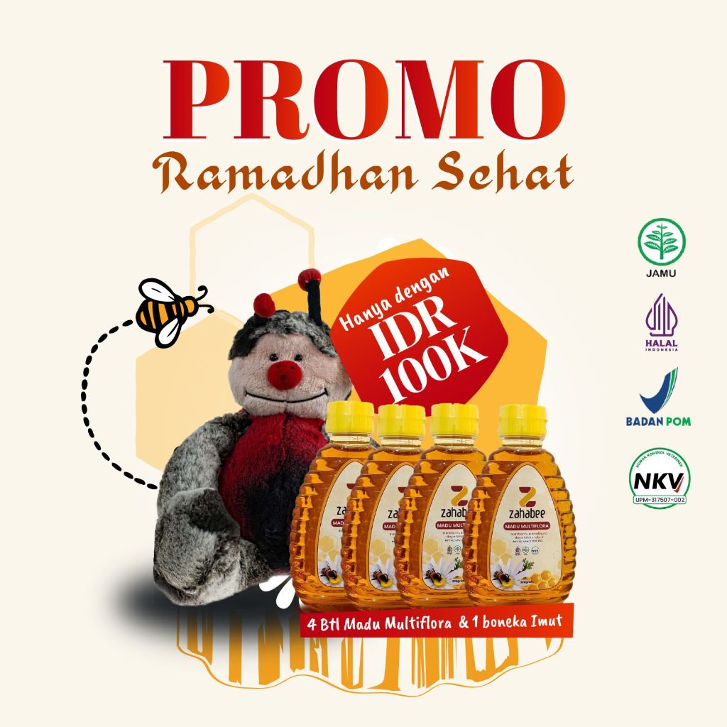 

ZAHABEE MADU MULTIFLORA 300gr Paket 4 Botol