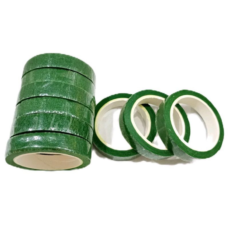 

Floral Tape Lebar 1,2Cm/Selotip Bunga Daun Hijau/Selotip Daun Panjang 10 Yard