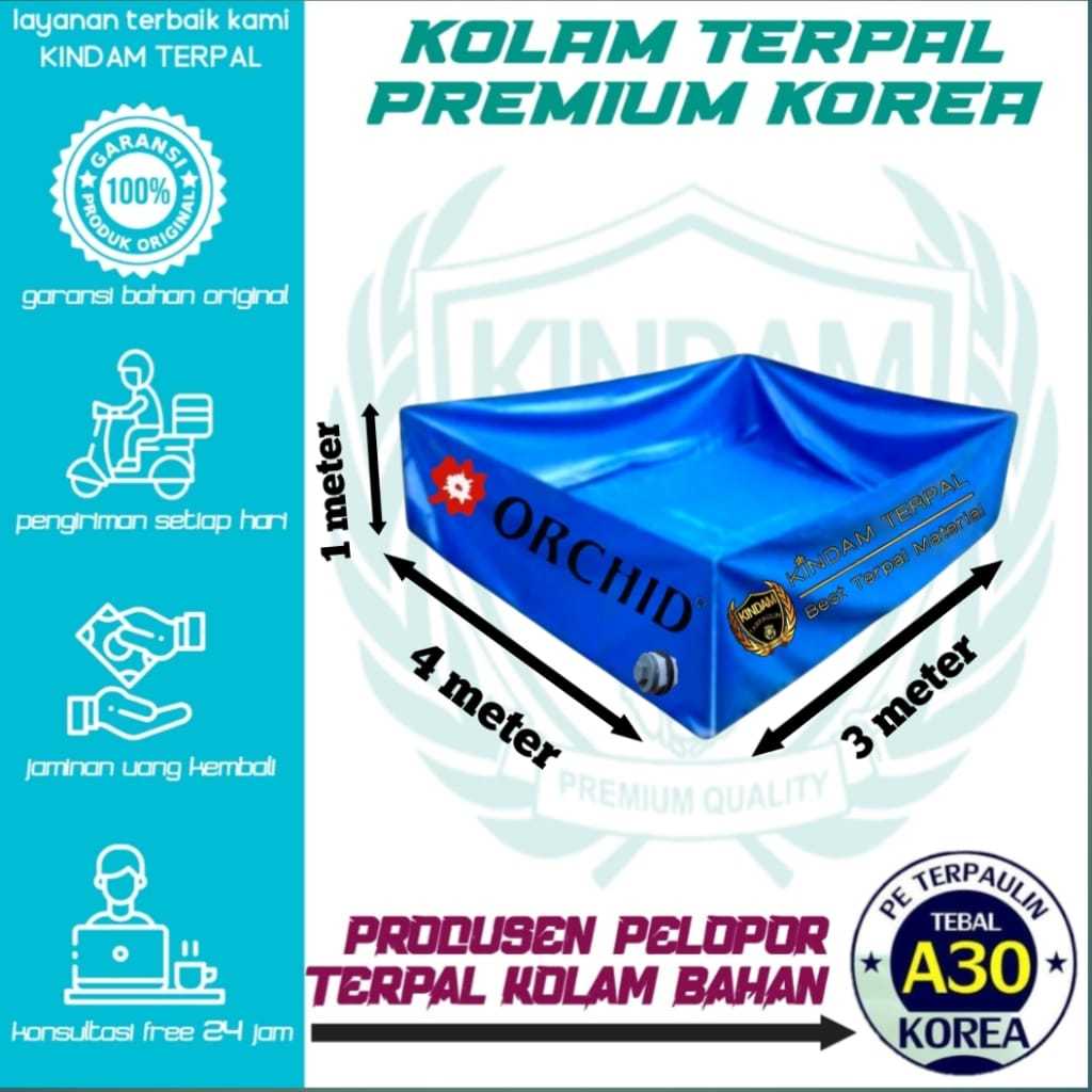 KOLAM TERPAL ORCHID 4x3x1 ORCHID OX AWET 5 TAHUN LEBIH GARANSI BOCOR HANYA TERPAL
