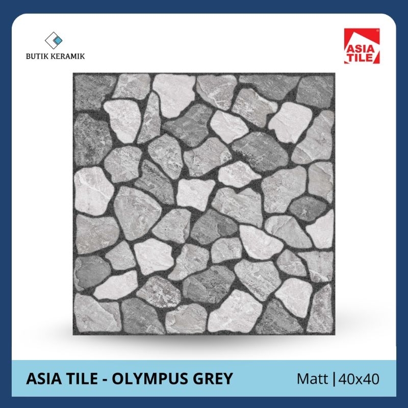 Keramik 40x40 cm | Asia Tile | Olympus Series | Matt / Permukaan Kasar | Grade A | Keramik Lantai | 