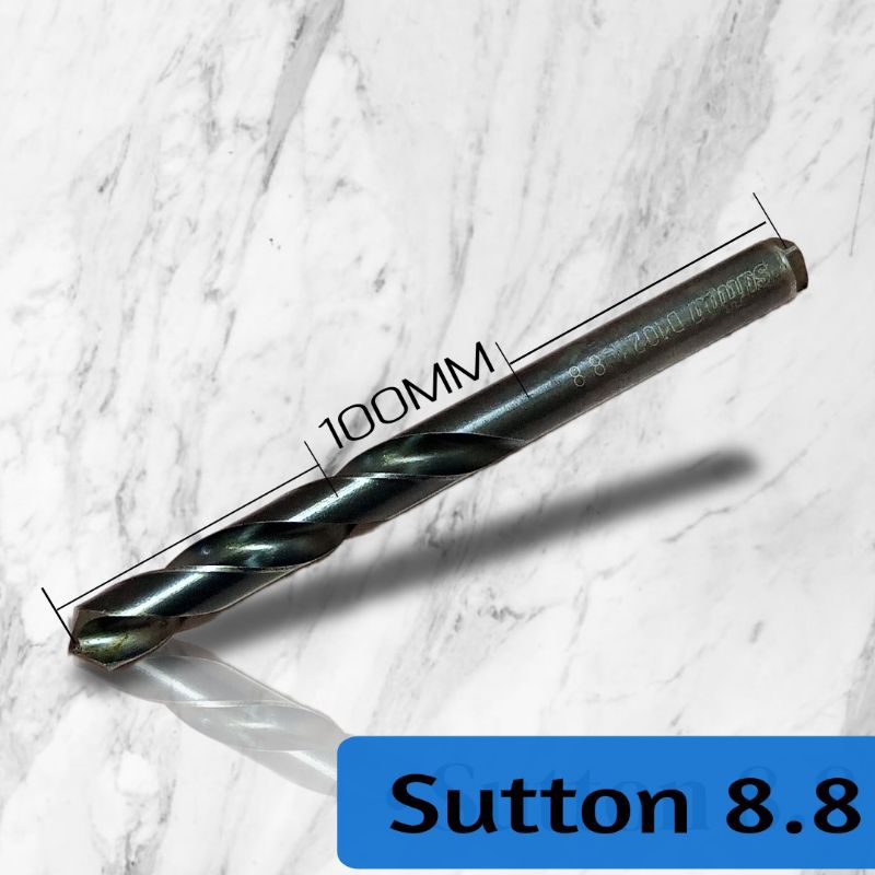 Mata bor besi 8.8mm Drill HSS 8.8 Merk Sutton eropa bor HSS 8.8 mm Bekas mulus