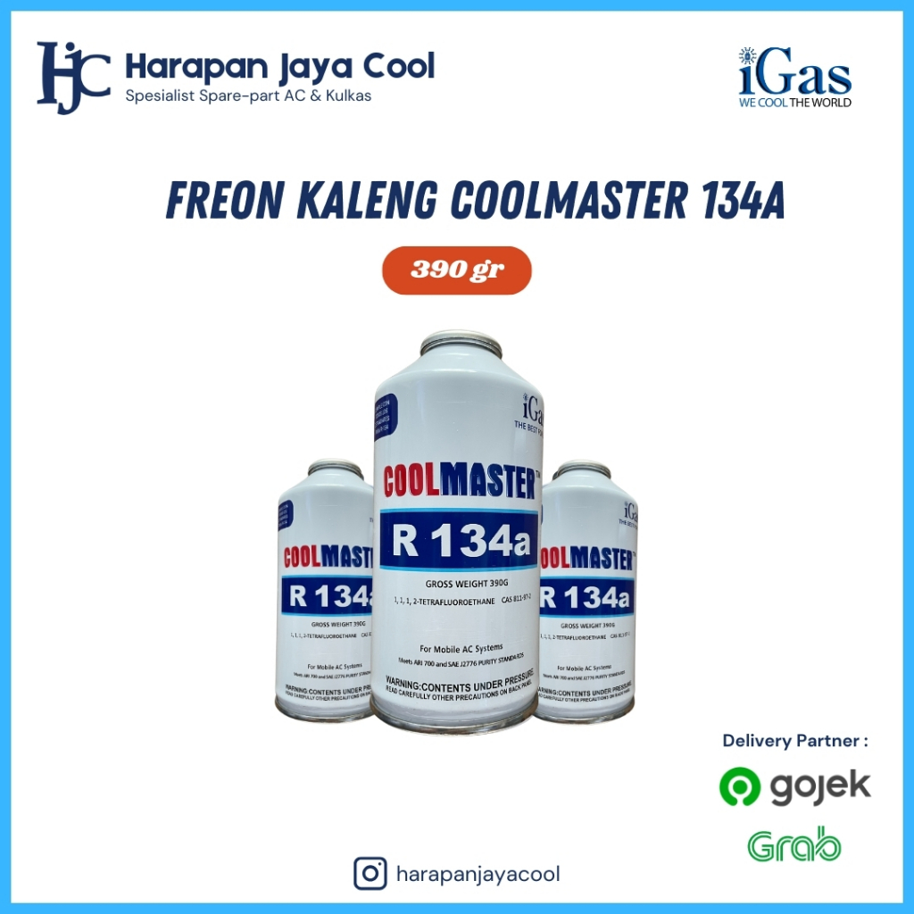 Freon Kaleng Kulkas & Mobil merk iGas Coolmaster-R134a 390gr