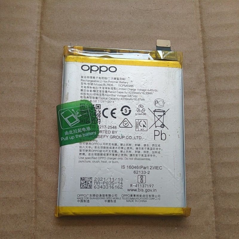 Batre Hp Oppo Reno 5F ORIGINAL