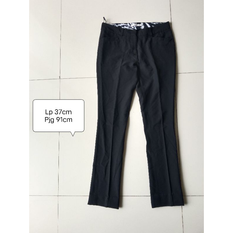 [size 26] Preloved celana panjang wanita hitam kain kantor formal celana kerja
