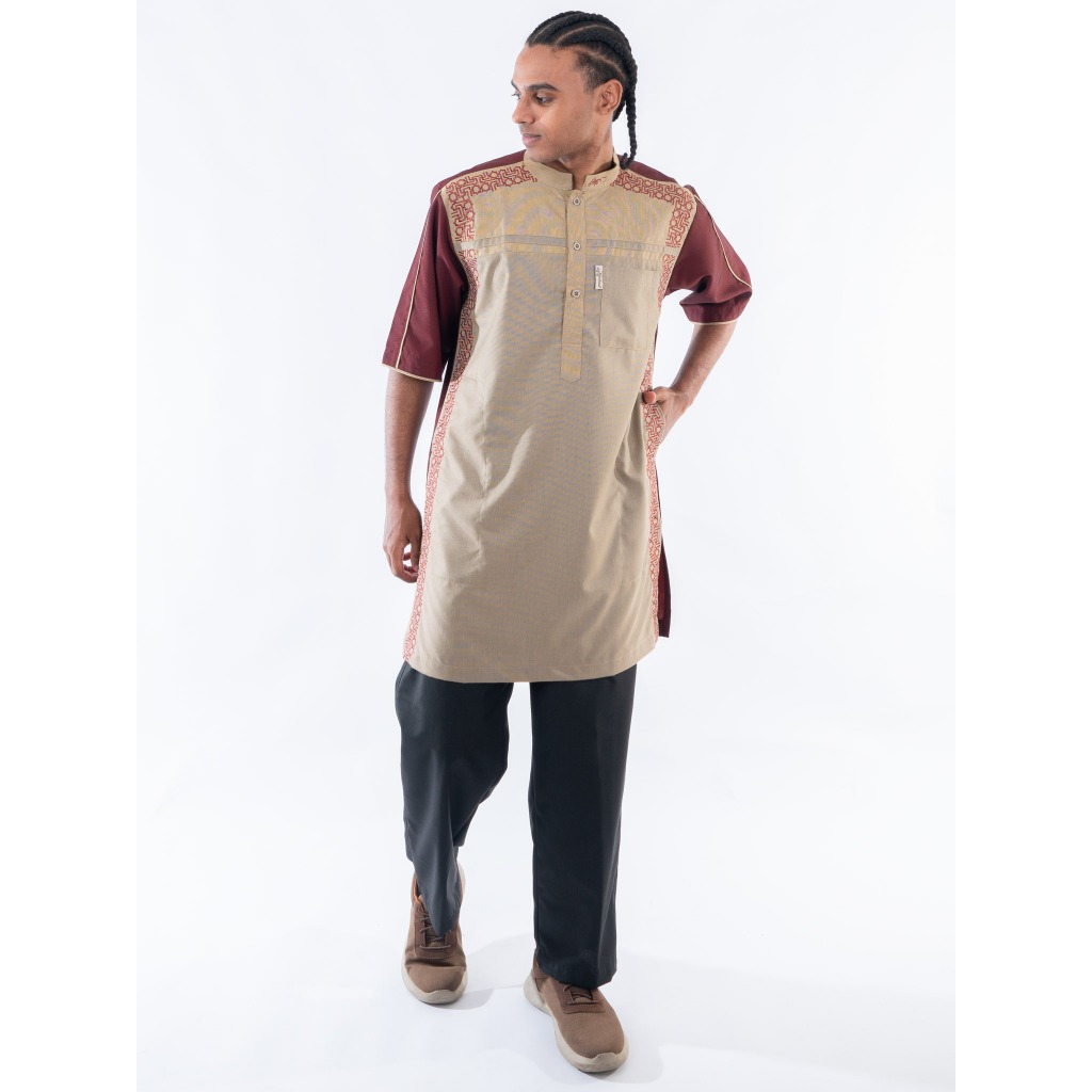 KAMILIANO Kurta Lengan Panjang Pria FARDEEN - BROWN