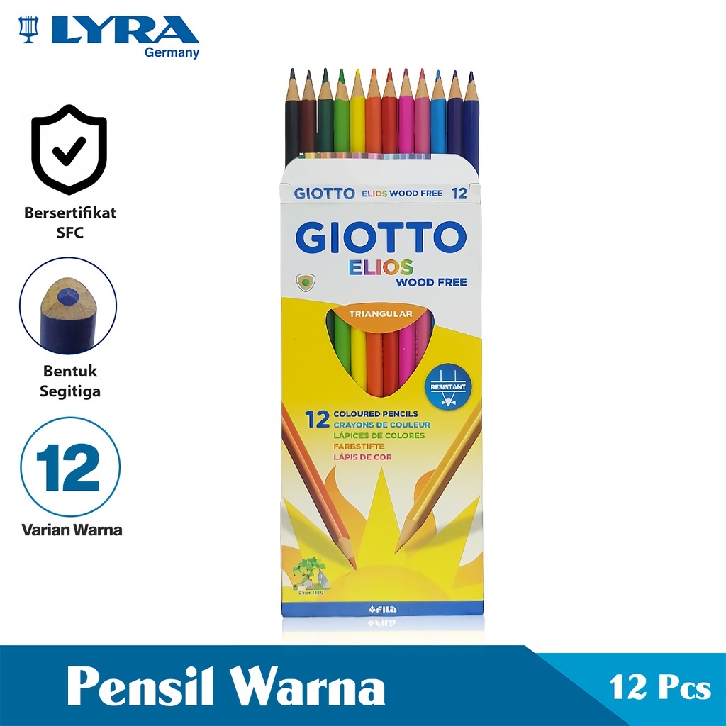 

GIOTTO PENSIL WARNA ISI 12 ELIOS WOOD FREE TRIANGULAR