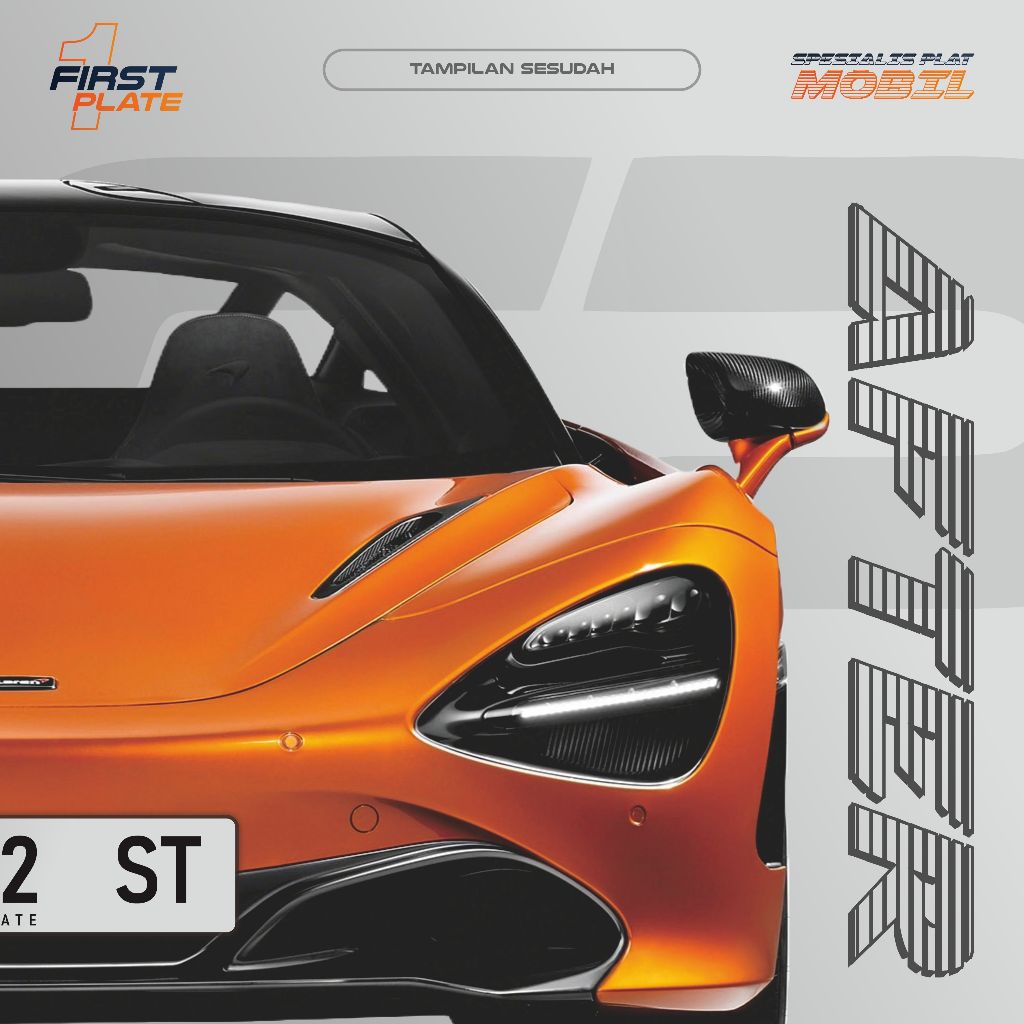 Joeley_Id Frameless Aksesoris Bracket Dudukan Plat Nomor Mobil Tanpa Frame Bingkai Hitam Acrylic -