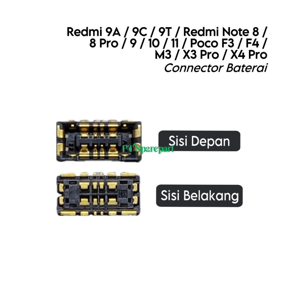 Konektor Baterai (DIMESIN) Redmi 9A / 9C / 9T / Redmi Note 8 8 Pro 9 10 11 / Pocophone Poco F3 F4 M3