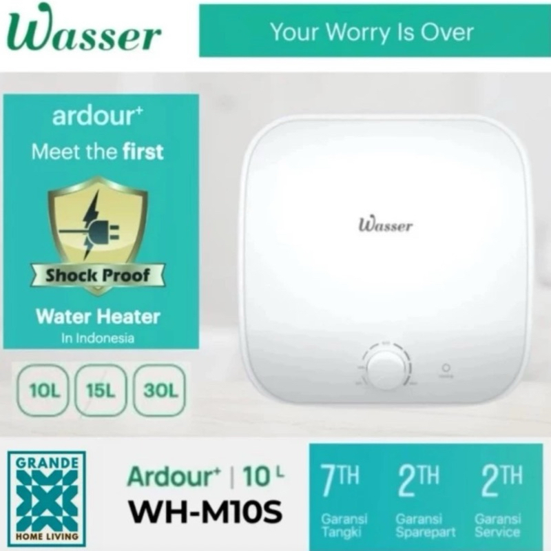 WASSER WATER HEATER LISTRIK WH M10S - WATER HEATER WASSER 10 LITER - PEMANAS AIR LISTRIK WASSER 10 L