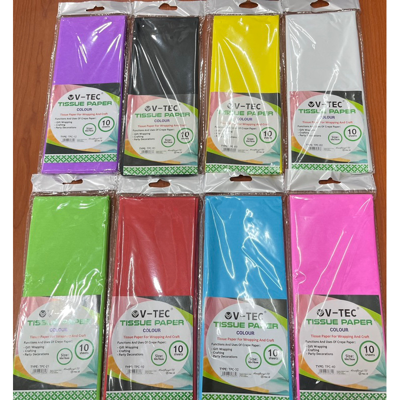 

(10 Lembar) Kertas Tisu / Tissue Paper Colour V-TEC / Kertas Buket Bunga Wrapping Flower Bouquet