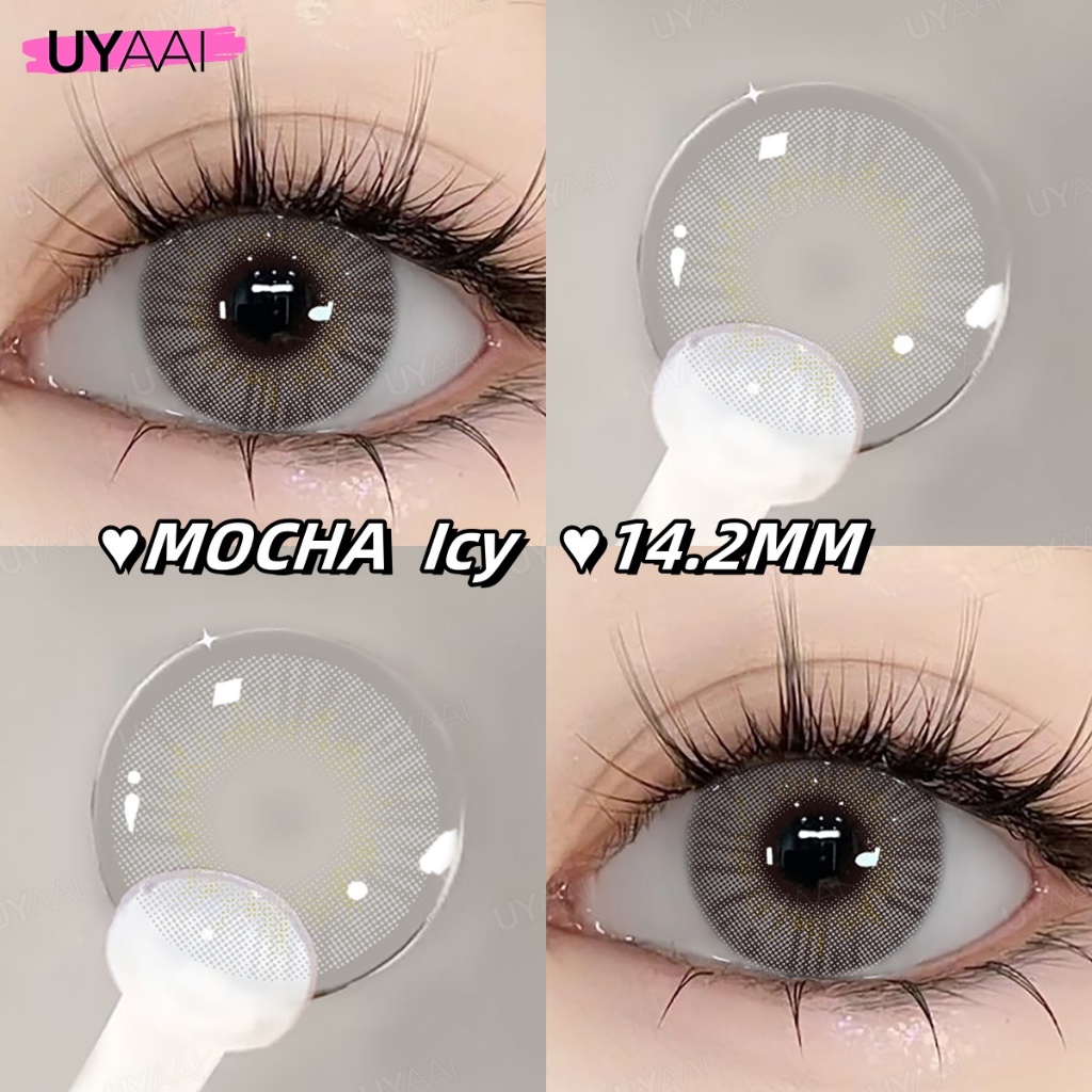 UYAAI SOFTLENS MOCHA COLOR LENSA KONTAK Softlens Hitam Diameter 14.2mm Use 6 Months