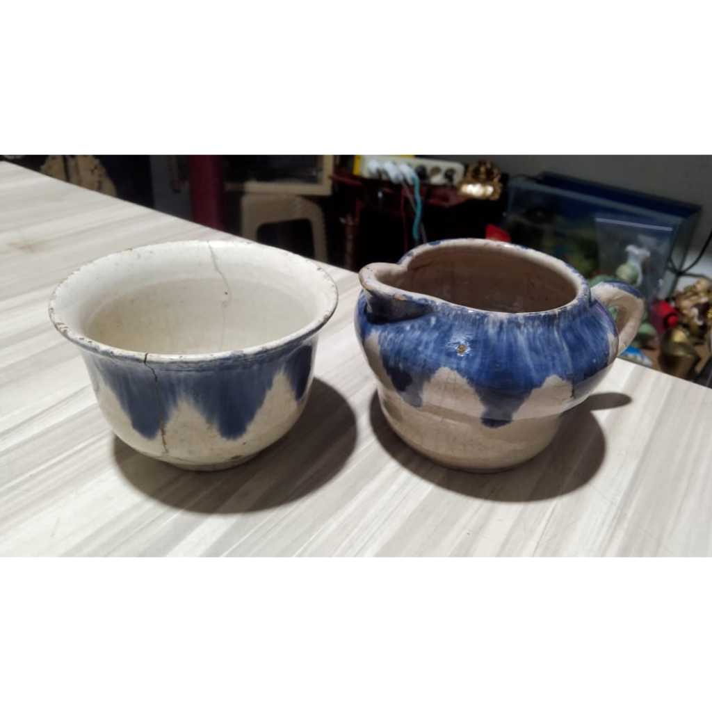 Cangkir Dan Teko Creamer Keramik Tua Kuno Jadul Antik