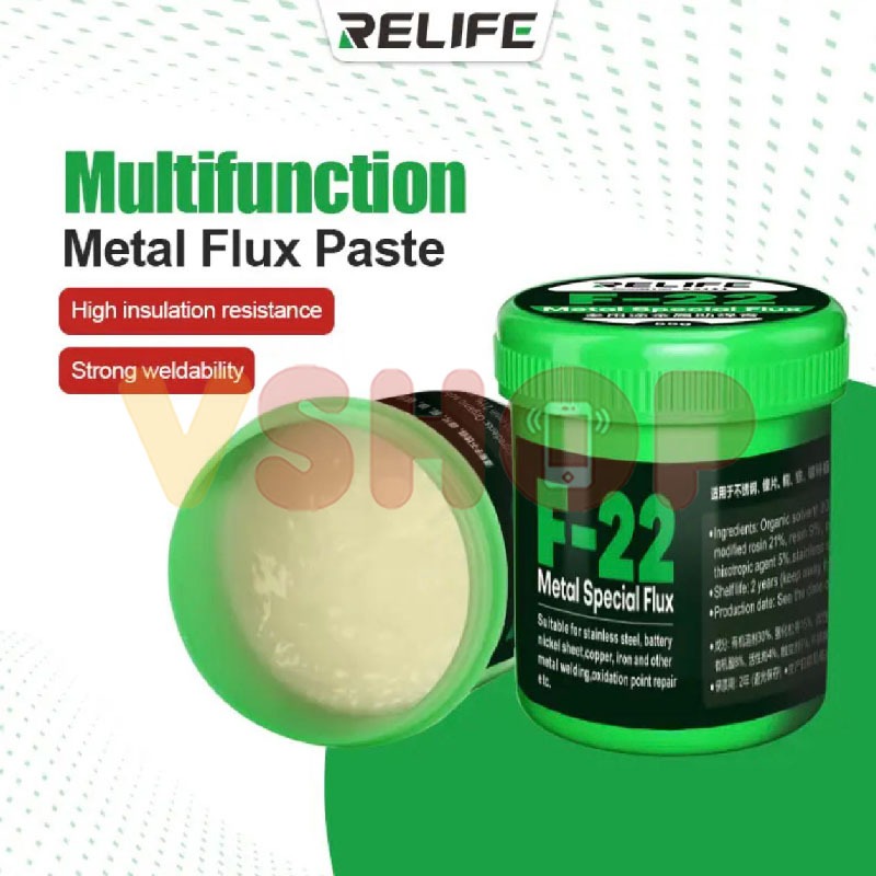 FLUX PASTA SOLDER RELIFE F-22 METAL FLUX PASTE MULTIFUNCTION RELIFE F-22