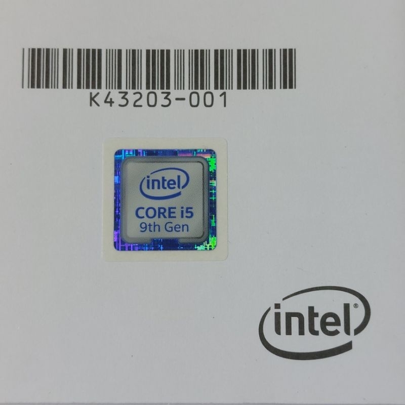 Stiker atau Logo Intel Core i5 Gen9