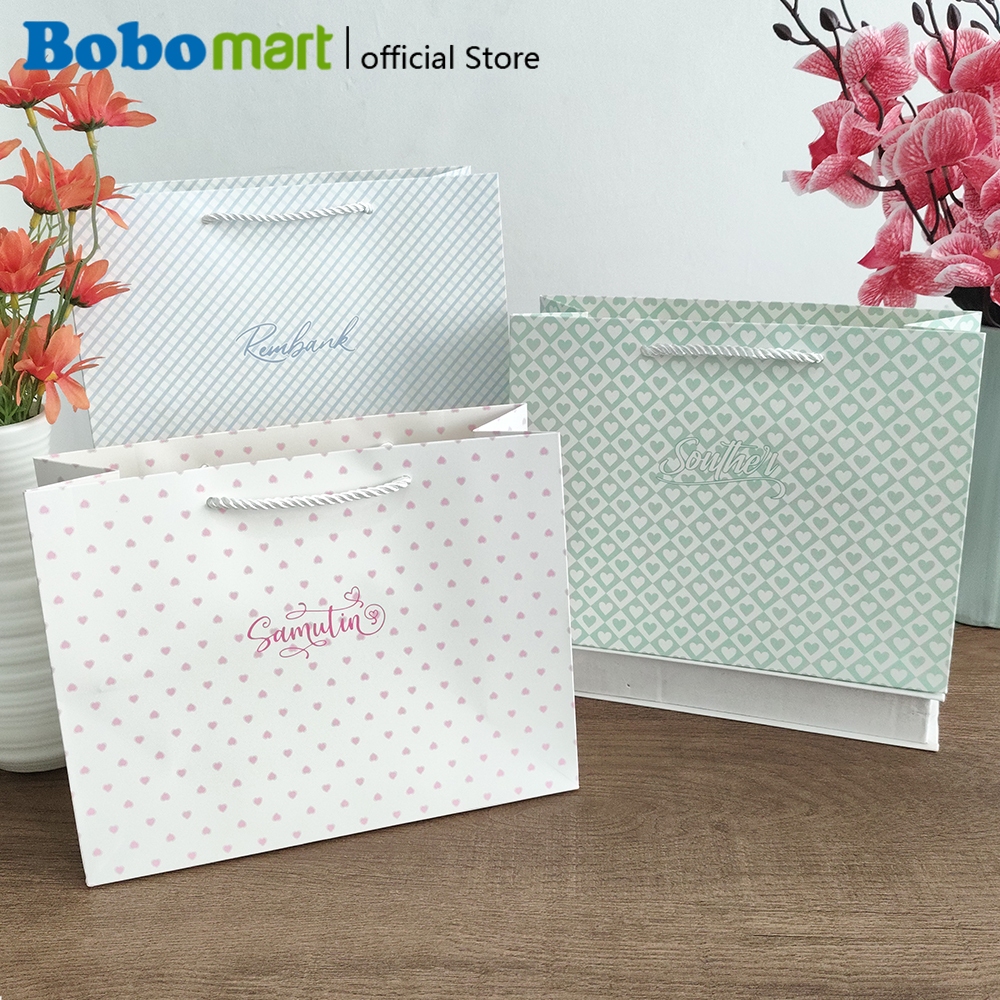 

BOBOMART Paper Bag Kraft Elegan - Tas Kado Untuk Bingkisan Hadiah Kuat & Elegan