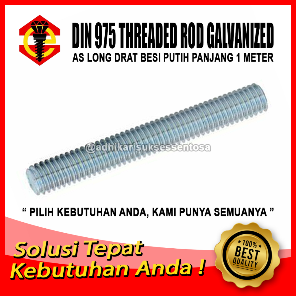 As Drat M30 / Long Drat / Thread Rod M30x1Meter Galvanis Grade 4.8