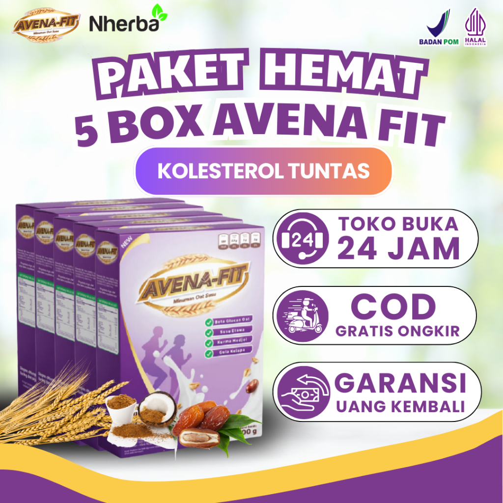

Paket 5 Box Avena Fit - Sereal Oat Ampuh Atasi Kolesterol Jahat