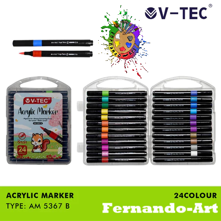 

V-TEC Acrylic Marker 24 Warna AM 5367 B / 24 Colour