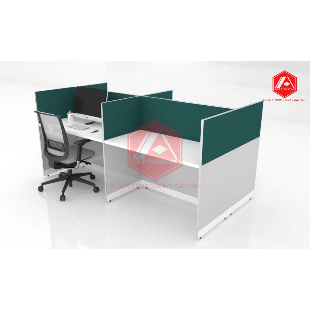 Meja Kantor Kerja Partisi Sekat Kubikal Cubical 4 orang staff 120*60 cm Custom