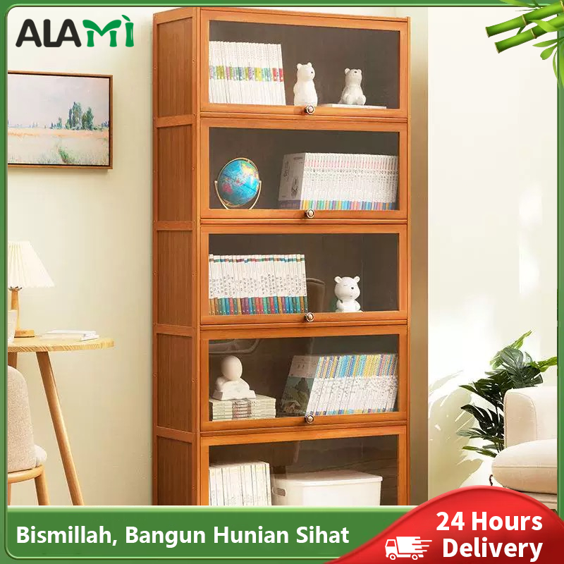 Alami Rak Buku Lemari Tas Lemari Buku Rak Buku Minimalis Aesthetic Lemari Kayu