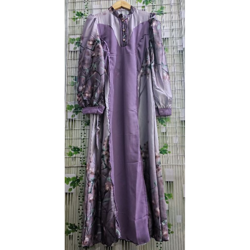 Gamis Silky Kombinasi Ceruty/Gamis premium silky/gamis wanita