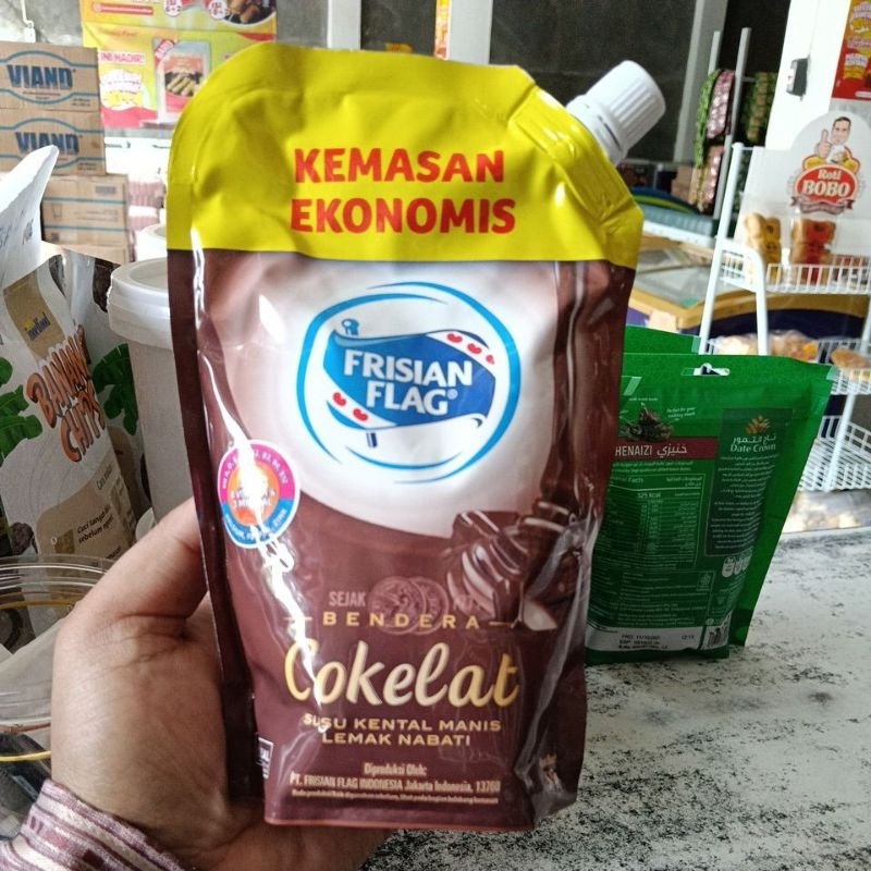 

susu Frisian flag 545g pouch kemasan besar rasa coklat