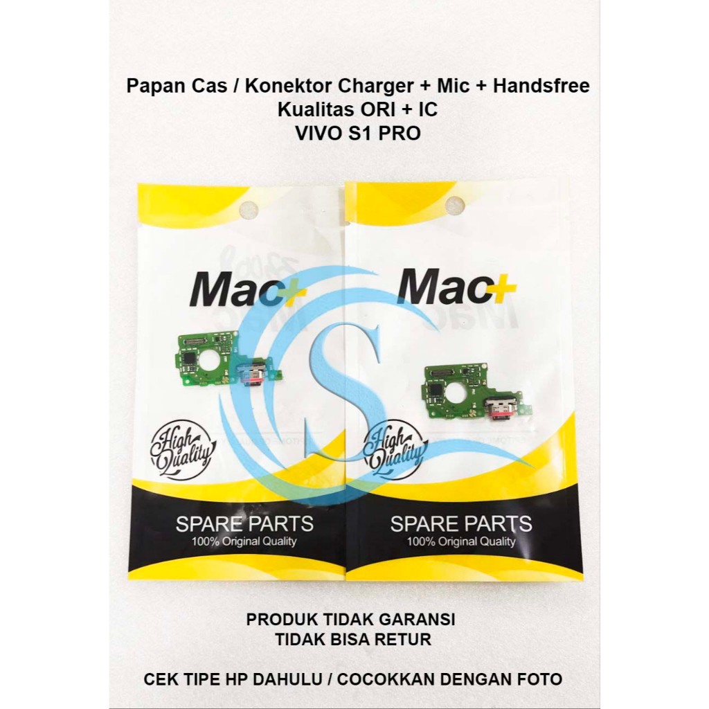Papan Cas / Konektor Charger + Mic Kualitas ORI + IC Vivo S1 Pro