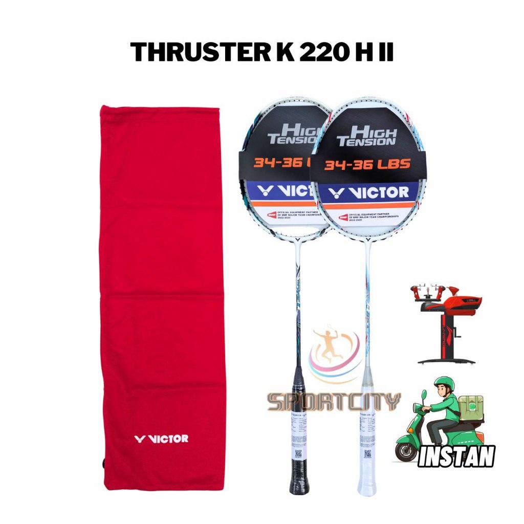 Raket Badminton Victor Thruster K 220 H II 2 K220H K220 220H Original