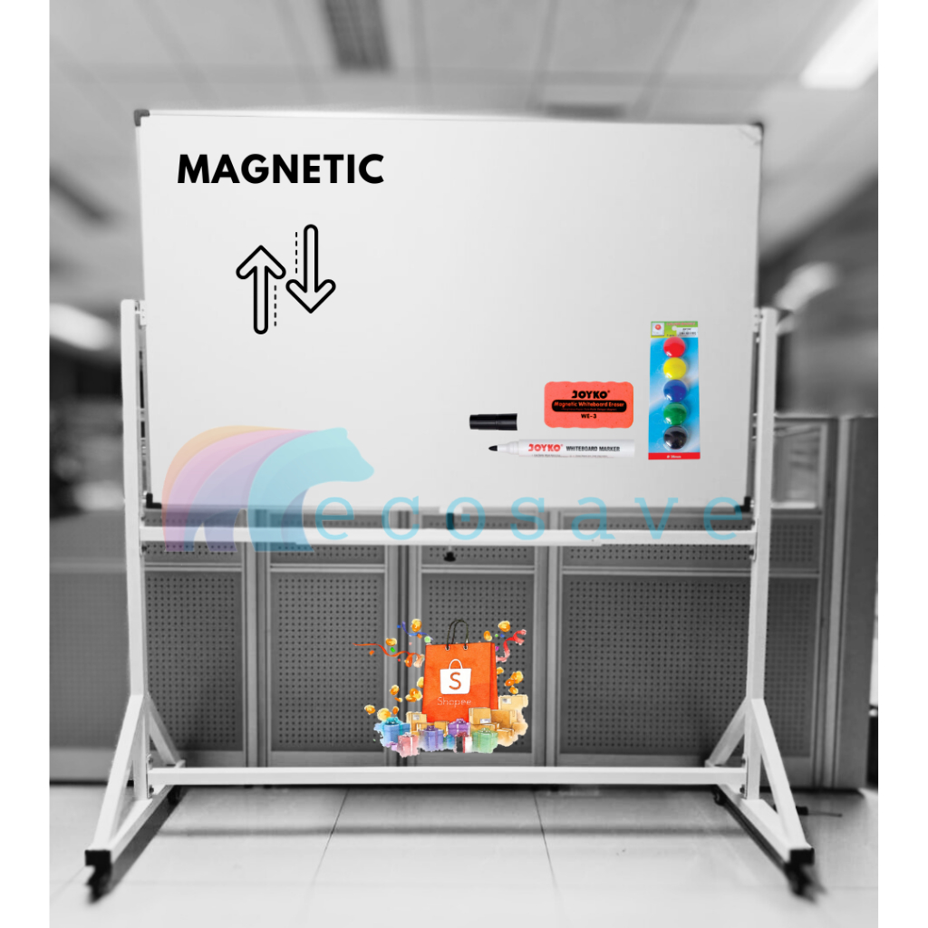 

Whiteboard Standing Naik Turun Single Face Magnetic White Board Papan Tulis Kaki Putih Magnetik Satu Muka Beroda 45x60 60x90 60x120 80x120 90x120 90x180 100x120 100x150 100x200 120x180 120x240 cm