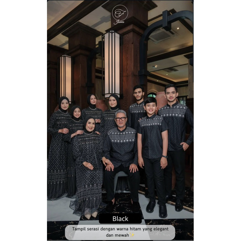 Aleeza Signature FAMSET BY JAVINA (Dress Dewasa BLACK XL)