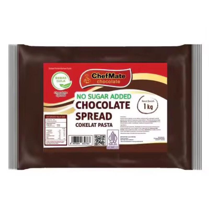 

Chefmate Cokelat Pasta Bebas Gula 1kg No Sugar Added Chocolate Paste