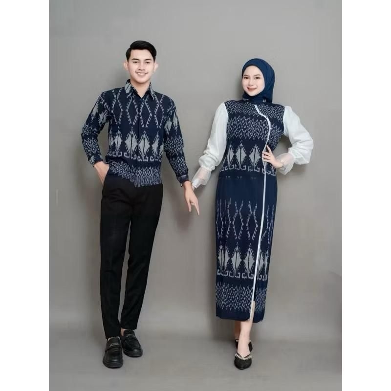gamis raya tenun jepara , couple gamis raya , couple tenun jepara, baju tenun jepara , baju tenun co