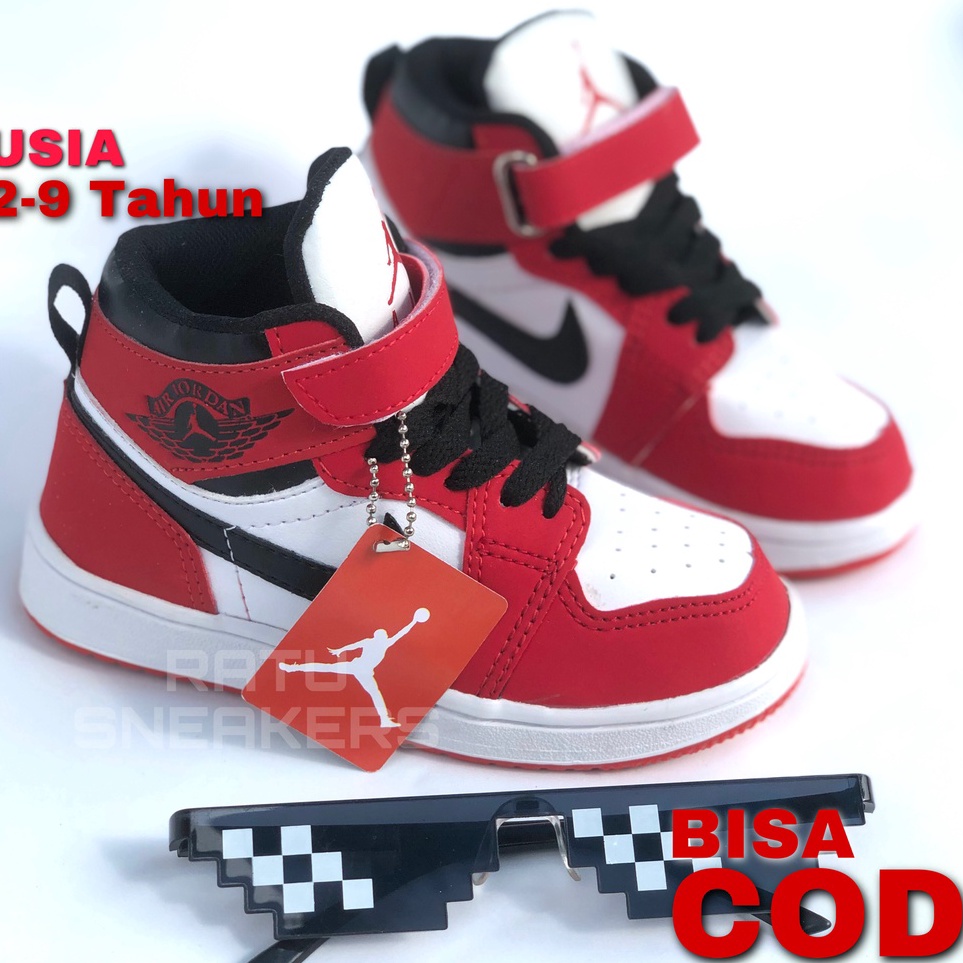 KODE C97X Sepatu anak hitam putih JORDAN sneakers anak umur 7 tahun 8 tahun 9 tahun 6 tahun 5 tahun 