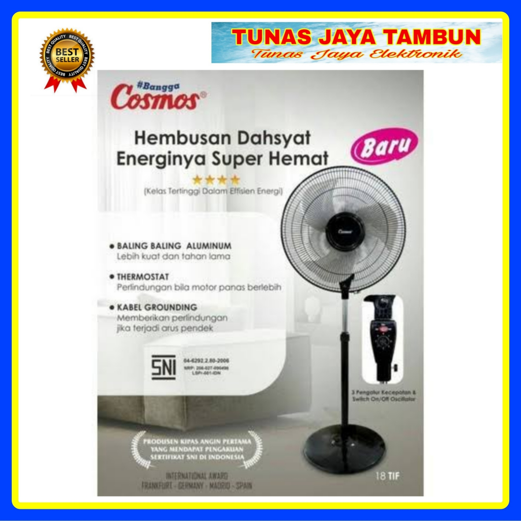 STAND FAN COSMOS TIF 1801 / KIPAS ANGIN BERDIRI COSMOS 18 INCH TIF 1801 / COSMOS TIF 1801
