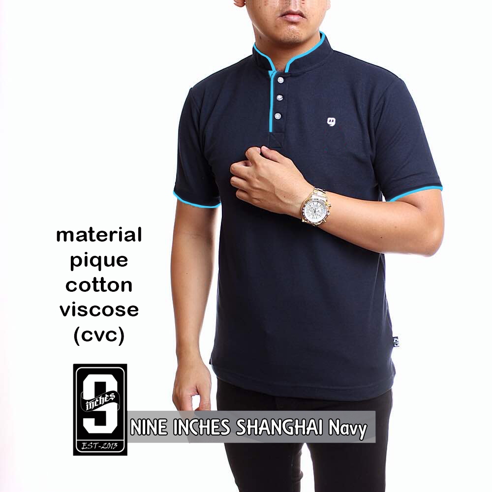 JnS - Baju Kaos Polo Shirt Kerah SHANGHAI PREMIUM Koko Pria 9 Nine inches Original Cotton Muslim