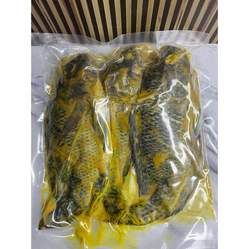 

Ikan nila/mujair marinasi bumbu kuning isi 3 ekor ukuran sedang