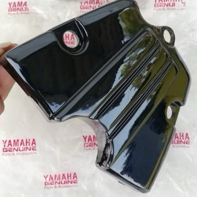 cover tutup blok bak block gear gir rantai depan original ori yamaha alfa alpa alva champ sigma blac