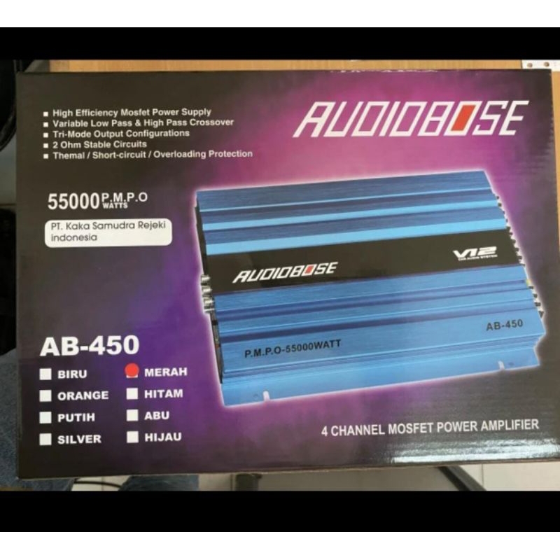 Audiobose AB 450 Amplifier 4 Channel Power Mobil Audiobose