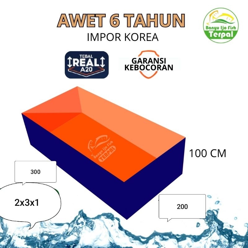 Terpal kolam kotak 2x3x1m || Kolam ikan 2x3x1 || Tandon air 2x3x1 || Kolam 2x3x1 || Terpal kolam mur