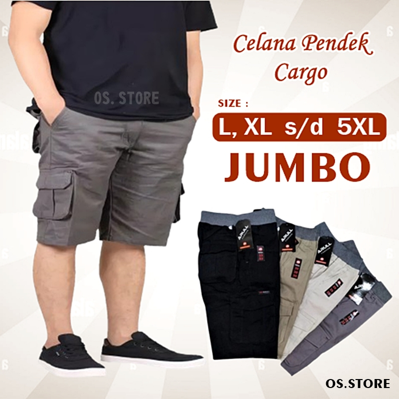 PENDEK PRIA CARGO Celana Pendek Cargo Pria Bigsize Super Jumbo Ukuran Besar CARGO SUPER JUMBO CELANA
