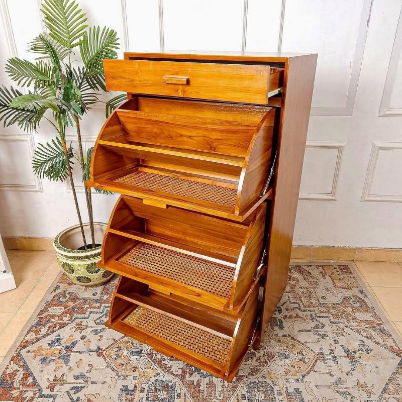 RAK SEPATU SHOES DRAWER MINIMALIS KAYU HATI JEPARA