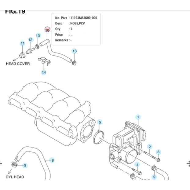 selang pcv valve splash asli SGP