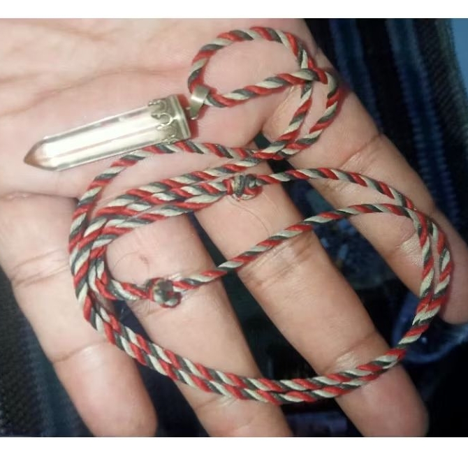 kalung bandul perak pointer Cristal clearhealing
