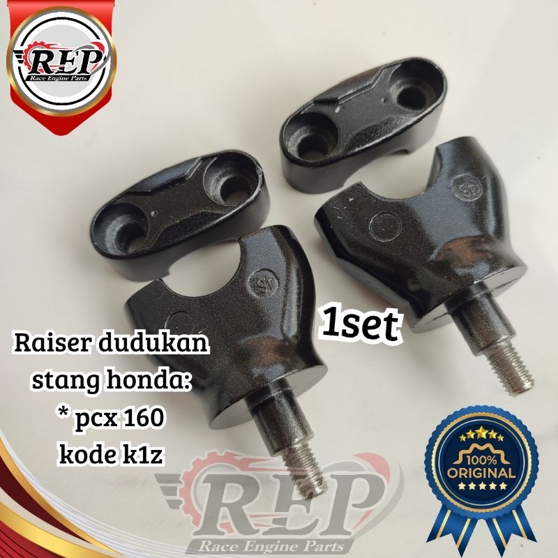 klem raiser racer dudukan stang stir honda pcx 160 warna hitam kode k1z original