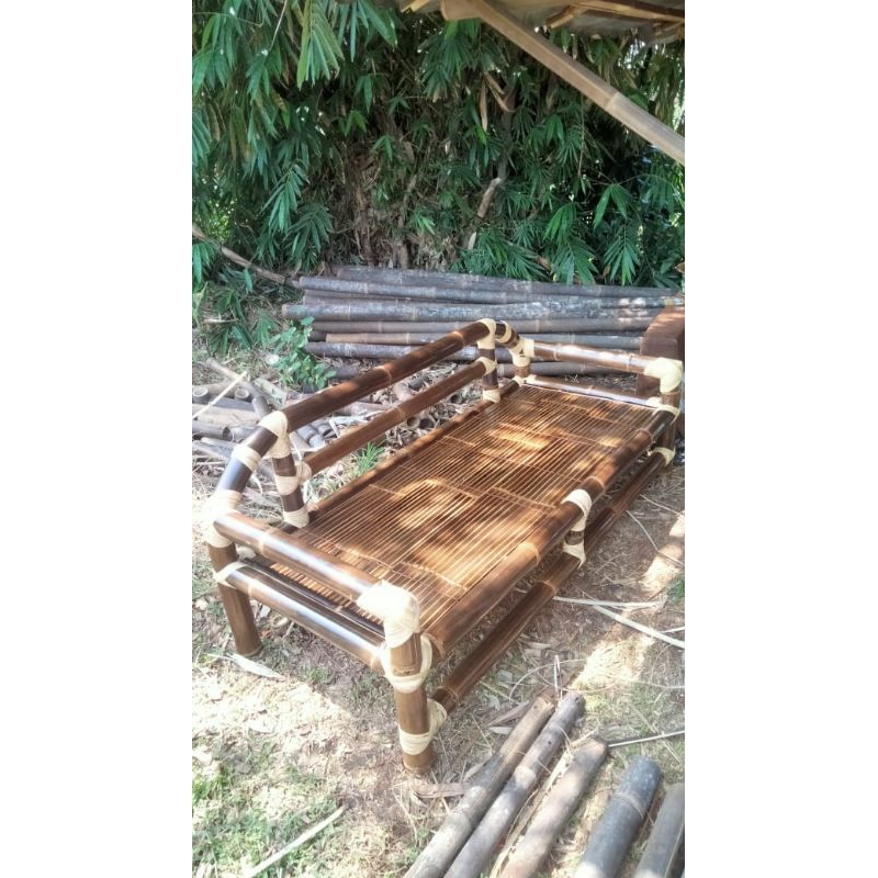 bale bambu hitam ikat rotan