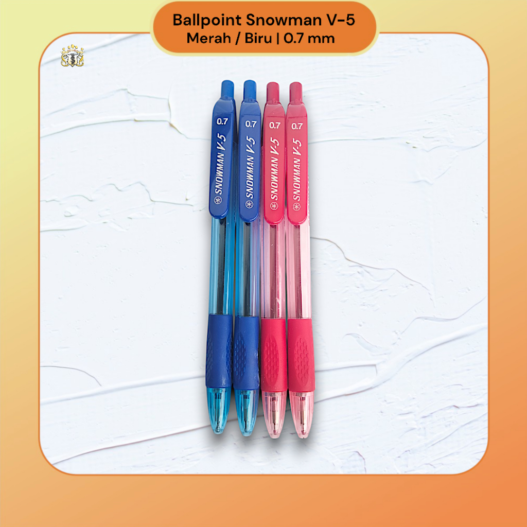 

Ballpoint Snowman V-5 0.7 mm Merah dan Biru / Bolpoin Stecker / Pulpen Serbaguna